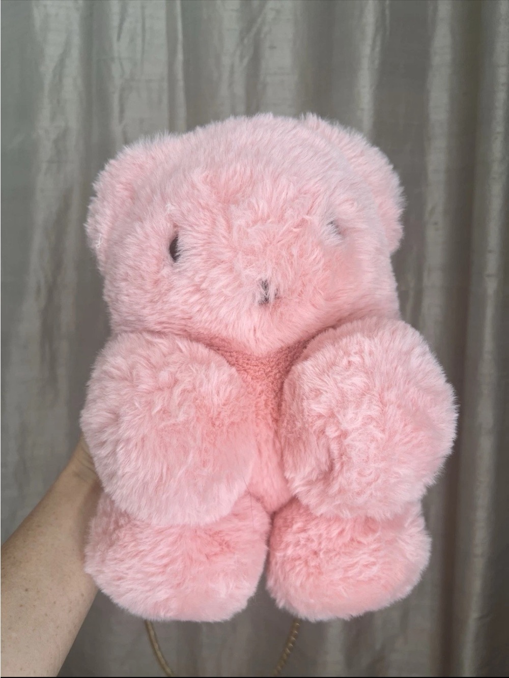 Plush Pink Teddy Bear Crossbody Bag handbag for Kids toy